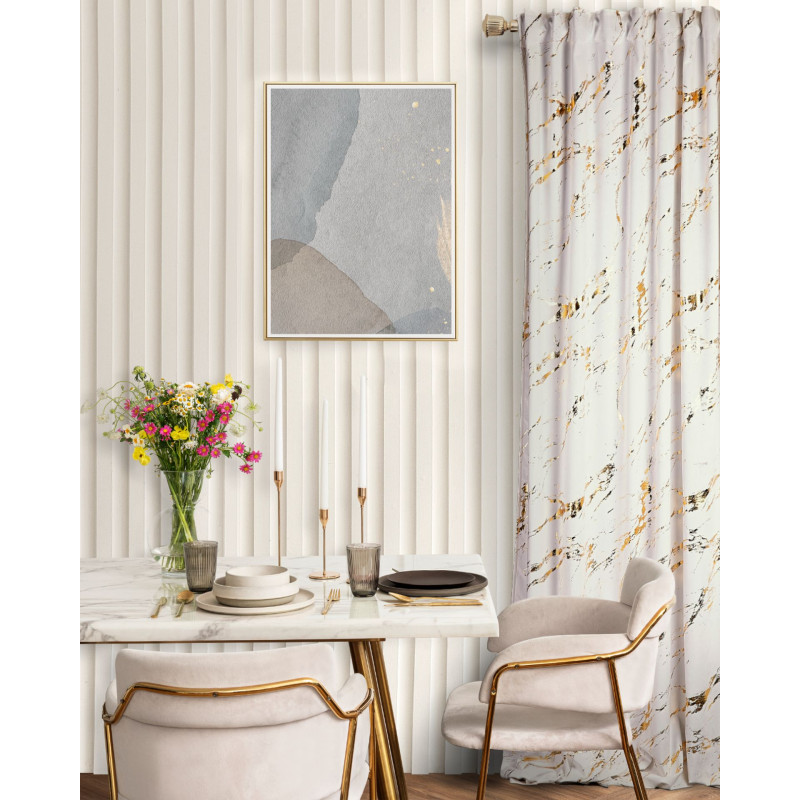 Zasłona z taśmą ENDLESS CHIC 140x270 bia/zł